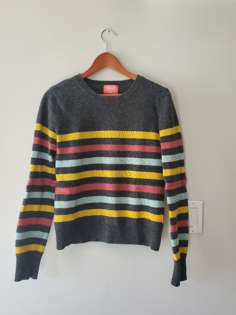 ODF Striped Lambswool Crewneck | Multi-Color | Size M